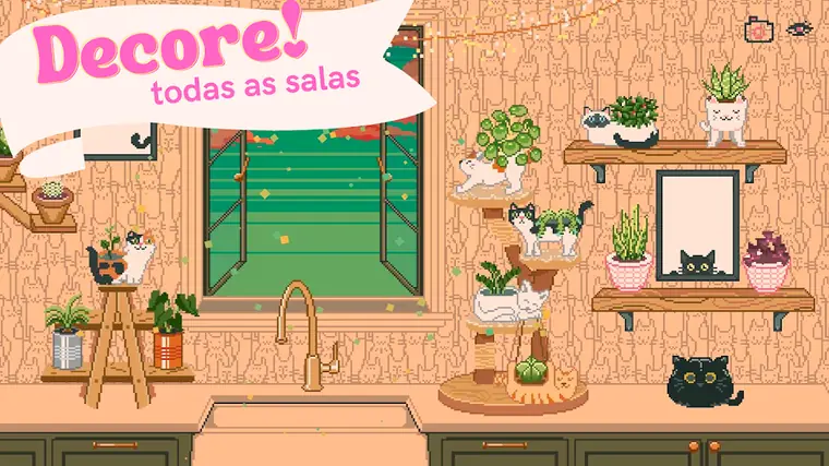 Window Garden — decoração da sala com plantas e prateleiras